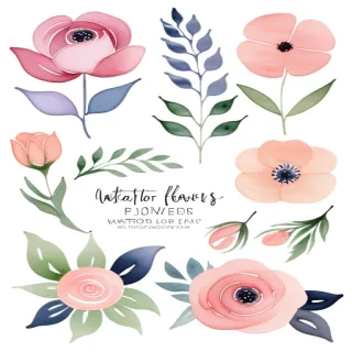 watercolor flowers clipart