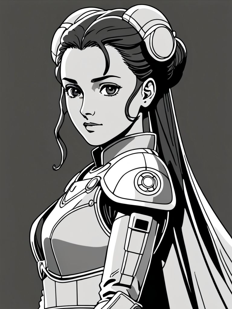 Ai Image Generator - Ai Art Generator - High Quality and 100% Unique Images  - iPic.Ai Padmé Amidala, anime, manga, 2d, ghibli, ghost in a shell, black  and white, cute, sailormoonartstyle, action