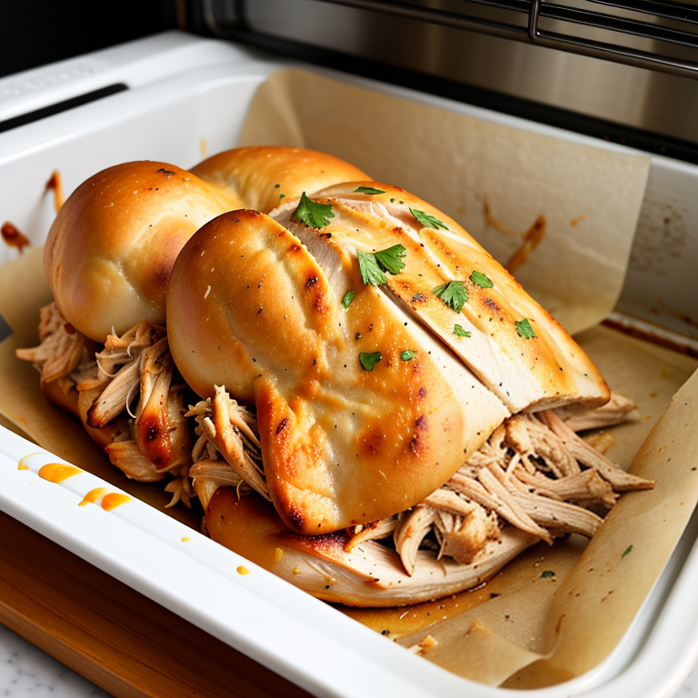 pulled chicken in the oven