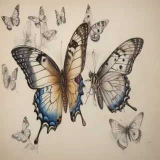 drawing butterflies