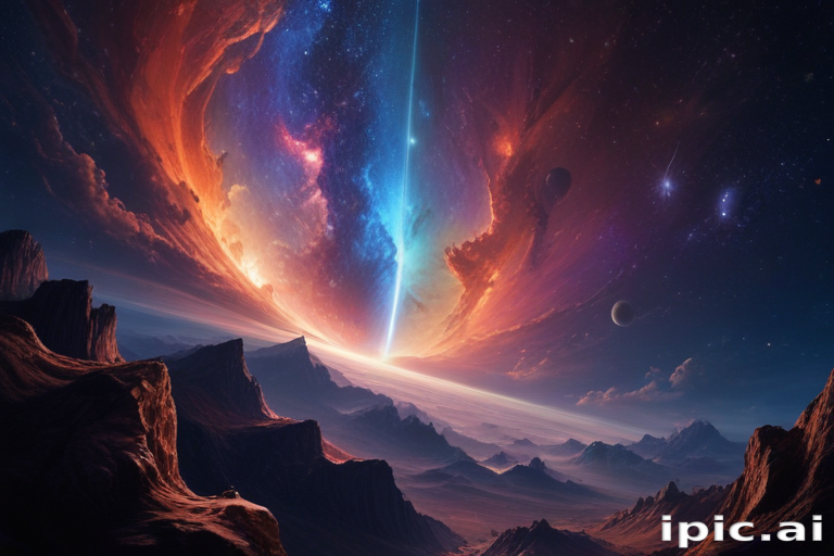 Cosmic Landscape: A Stunning View of Celestial Wonders and Vibrant Colors