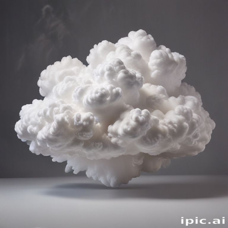 A Majestic and Billowing White Cloud Floating Gracefully in Midair.