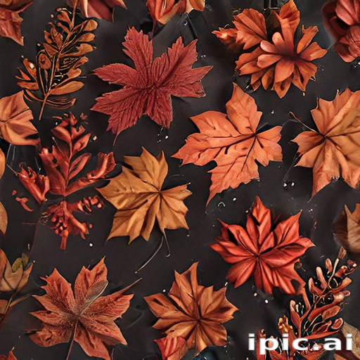 Vibrant Autumn Leaves Displayed on a Dark Background in Artistic ...