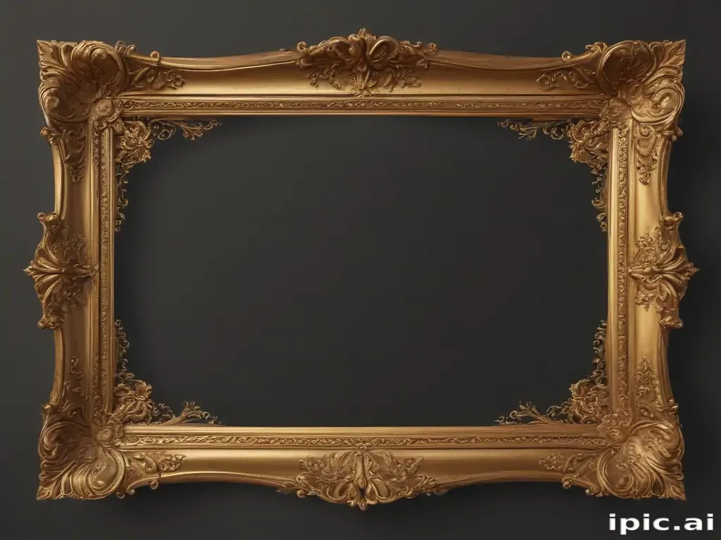 rectangle gold frame png
