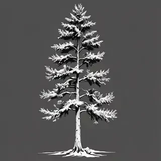 black and white pine tree clipart