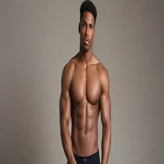 black shirtless man