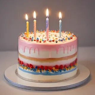 transparent birthday cake