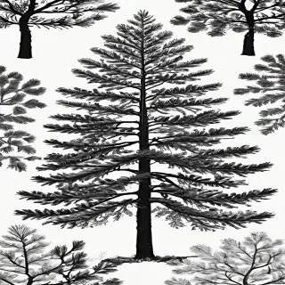 black and white pine tree clipart