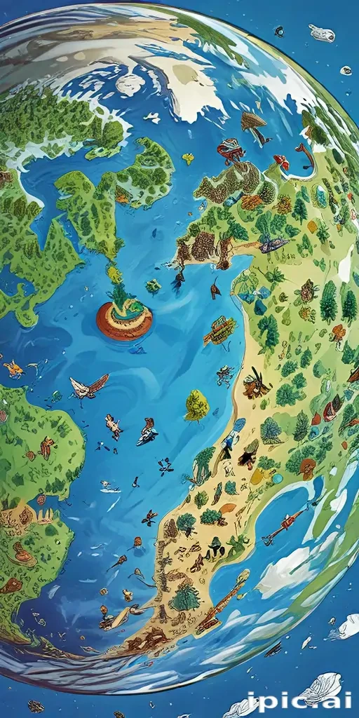 cartoon picture of the planet earth