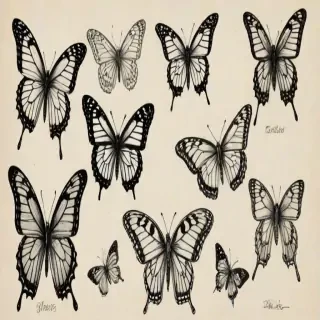 butterflies sketches