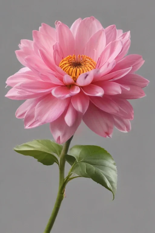 Beautiful Pink Lotus Flower Blooming Against a Soft Gray Background