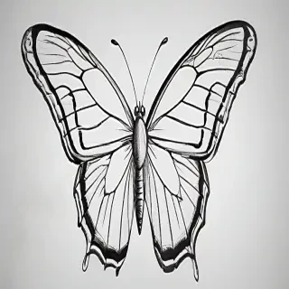 outline drawing of a butterfly