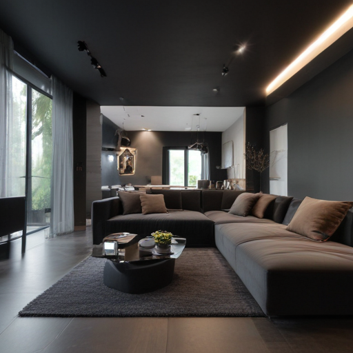 dark living room interior