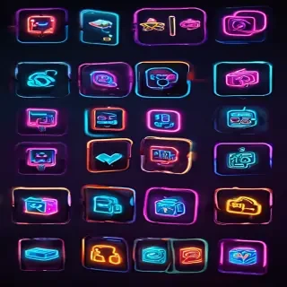 neon app icons