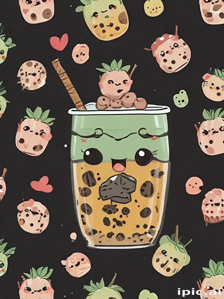 cute boba backgrounds
