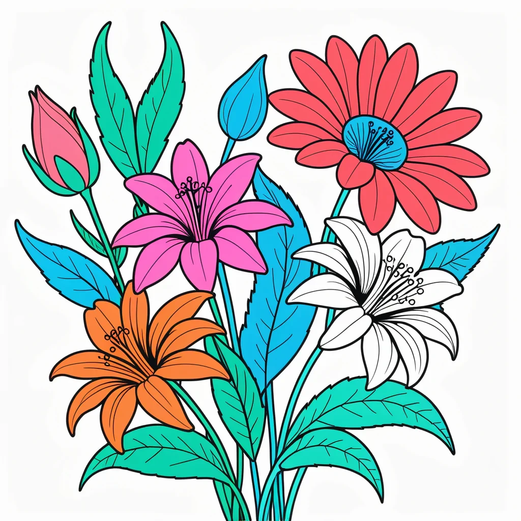 flowers to draw in color