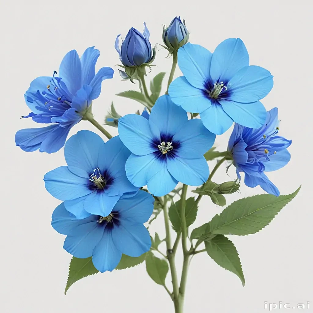 transparent blue flowers