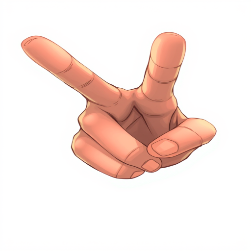 Create a high-resolution digital illustration of a hand in a pointing gesture, with a focus on fine details and shading; camera settings: aperture f/8, ISO 100, shutter speed 1/125s; camera view: close-up, slightly angled; camera style: realistic; camera type: DSLR.
