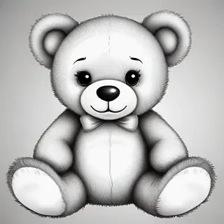 teddy bear clipart black and white