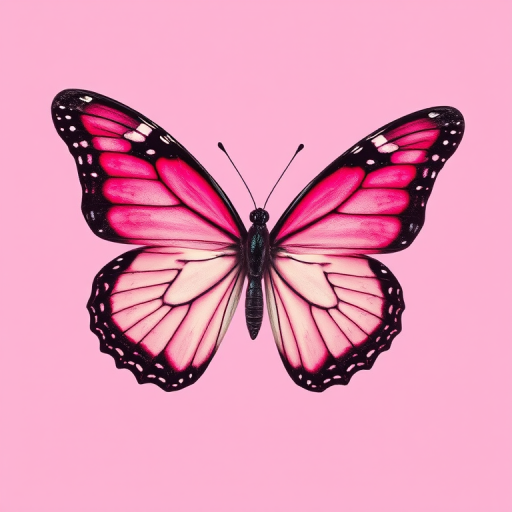 pink background butterfly