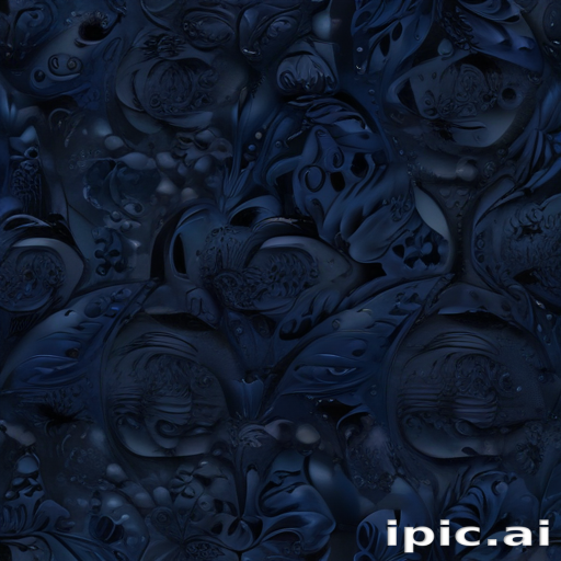 Abstract Dark Blue Pattern with Fluid Shapes and Intricate Designs