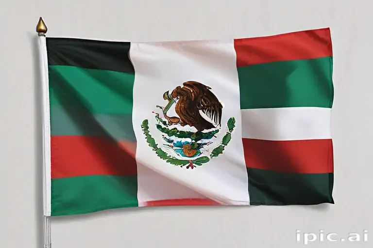 Vibrant Representation of Mexico's National Flag with Iconic Emblems ...