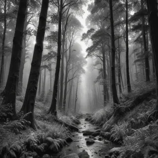 forest clipart black and white