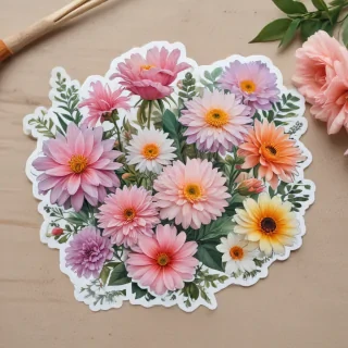 aesthetic flower stickers