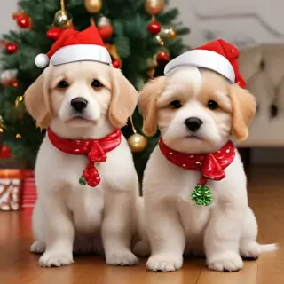 cute christmas dogs