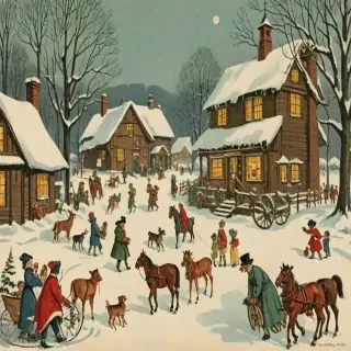 vintage christmas illustration