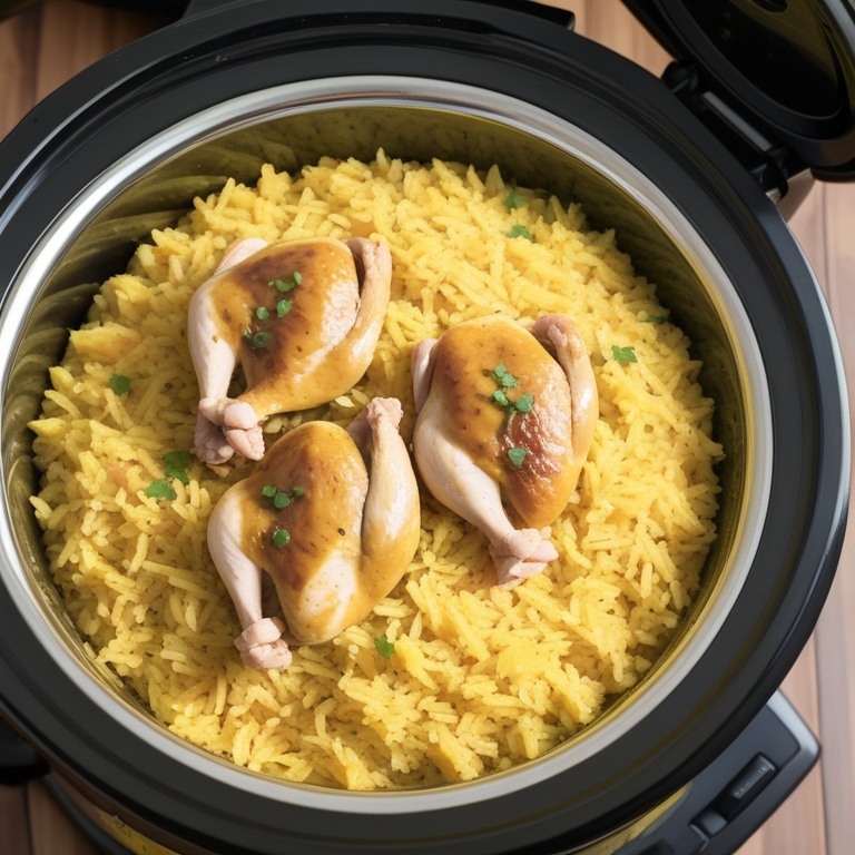 chicken & yellow rice in crock pot