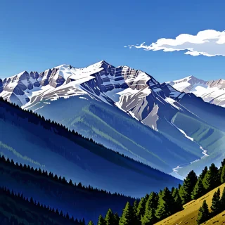 mountainous background