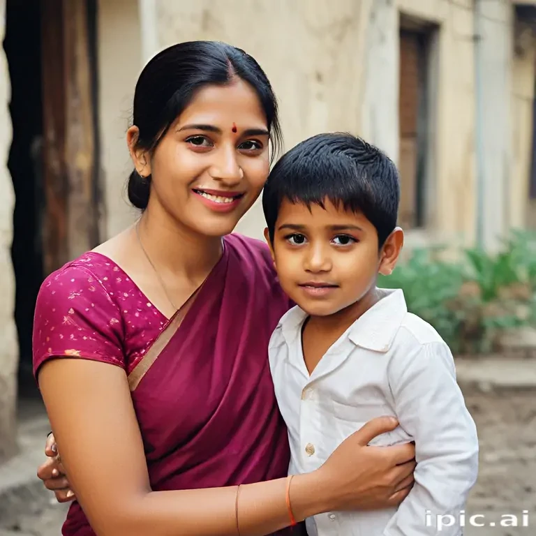 indian son with mom