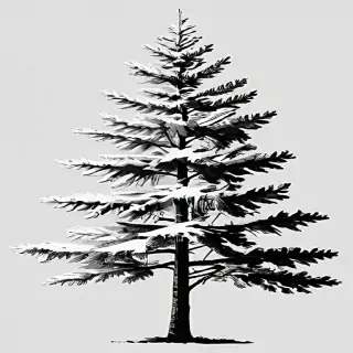 pine tree clip art black and white