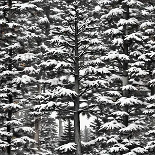 black and white pine tree clipart