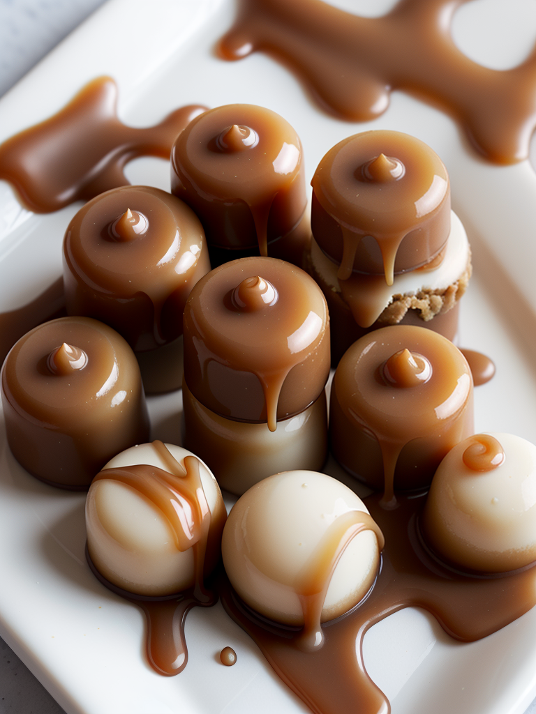 caramel candy with white center