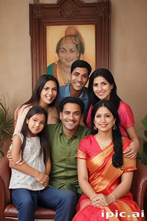 happy indian family