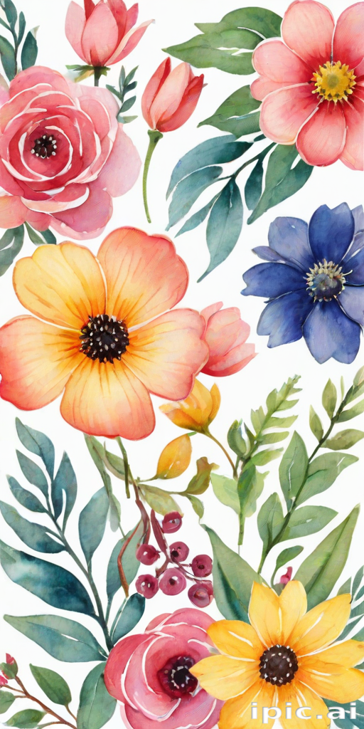 watercolor flowers clipart