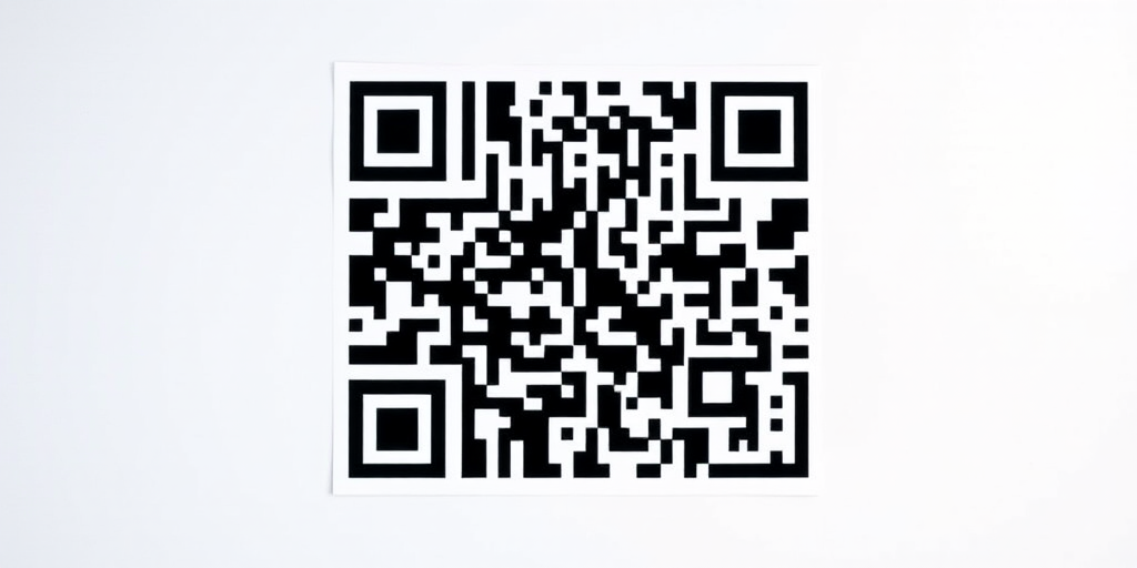Generate a high-resolution QR code image with a clean design, using a Canon EOS 5D Mark IV, aperture f/8, ISO 100, 50mm lens, top-down view, in a minimalist style and well-lit background.