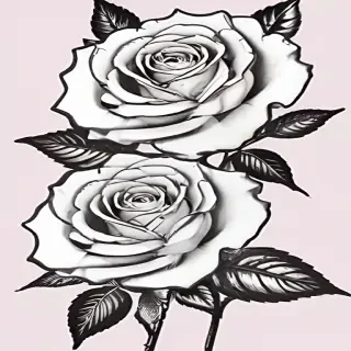 roses clipart black and white