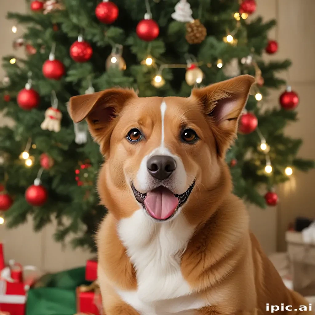 dog christmas background