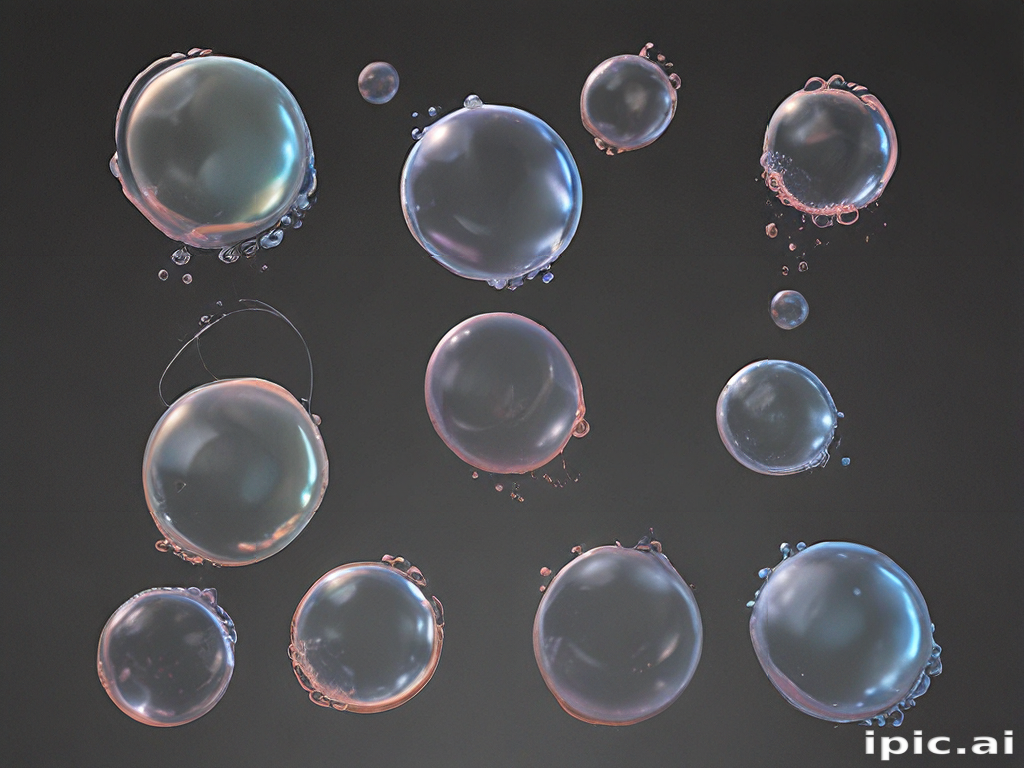 Colorful Soap Bubbles Floating Gracefully Against a Dark Background