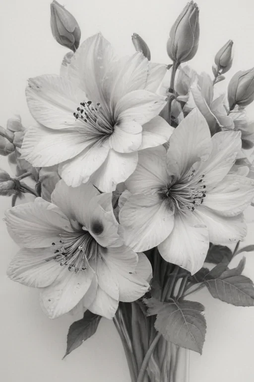 pencil drawing flowers