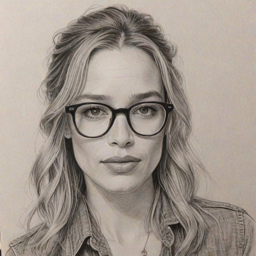 Wonderful Piper Perabo, pencil sketch, portrait of Exquisite woman 1968s in glasses, hair style beatnik, outline, clear lines, fine lines, 8k