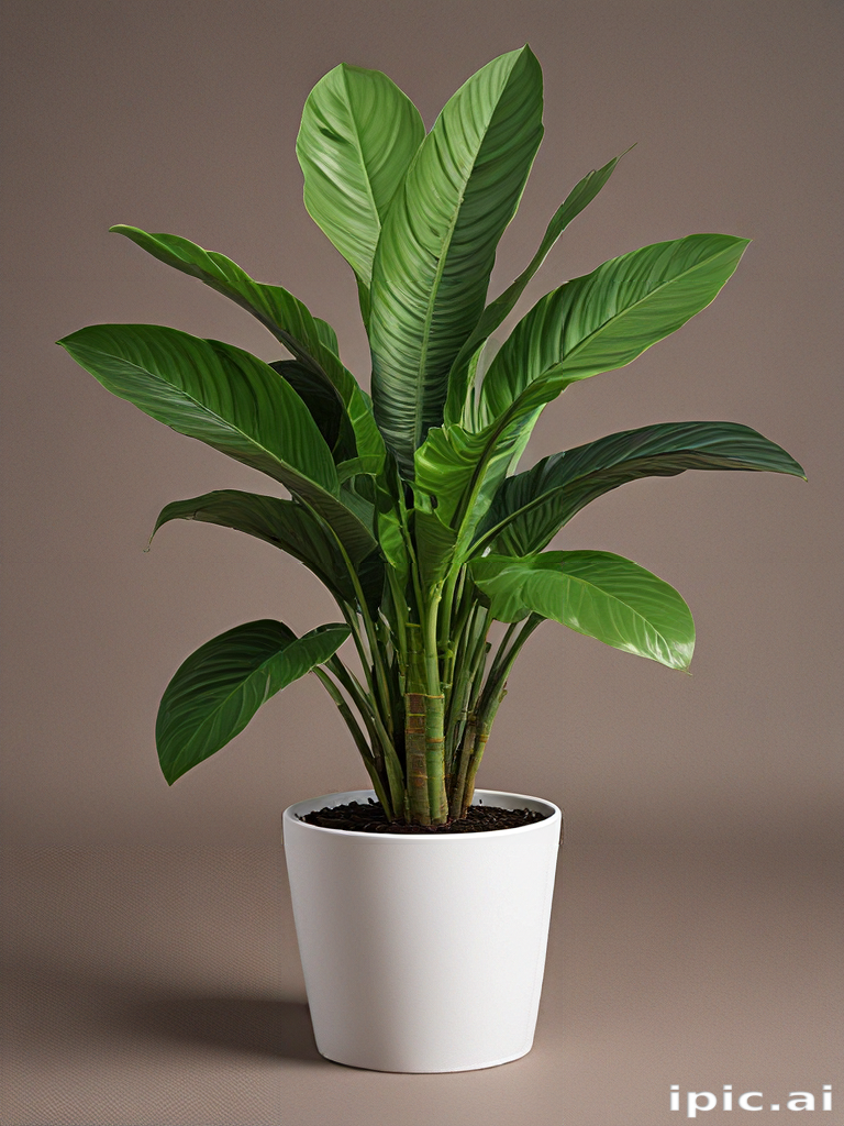 Lush Green Indoor Plant in a Modern White Pot for Home Decor.