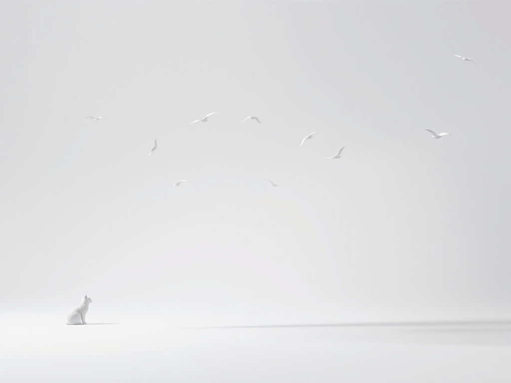regenerate a high-resolution image of a minimalistic black silhouette of a cat sitting with a sleek design, captured with a Canon EOS R5, 50mm f/1.8 lens, aperture set to f/2.8, ISO 100, under soft diffused lighting for a smooth background.