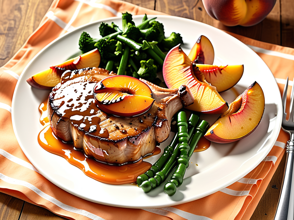 pork chops with peach glaze