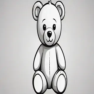 teddy bear clipart black and white