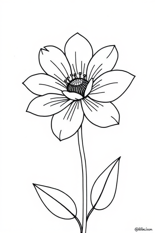 simple flower line art
