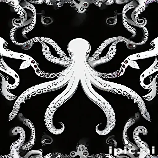 octopus clipart black and white